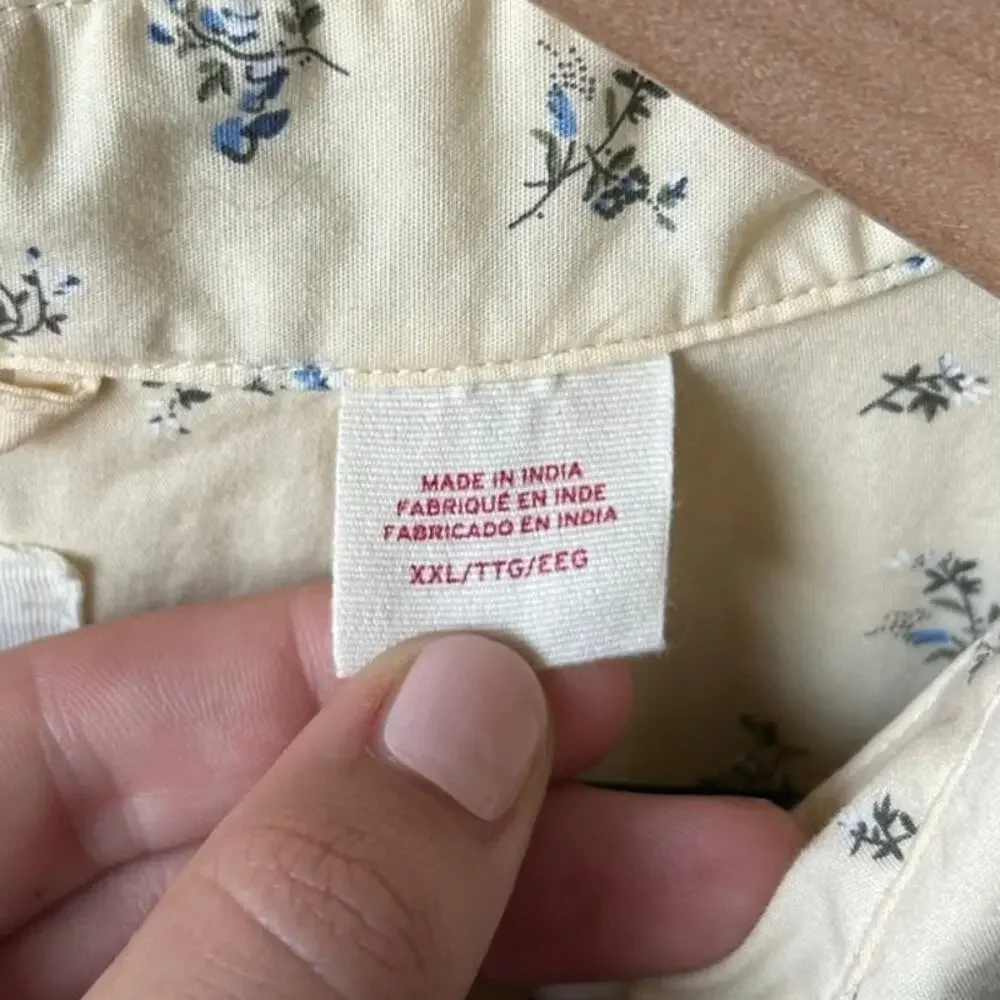 Levi's Floral Print Short-Sleeve Button-Down Camp Shirt Size XXL yellow